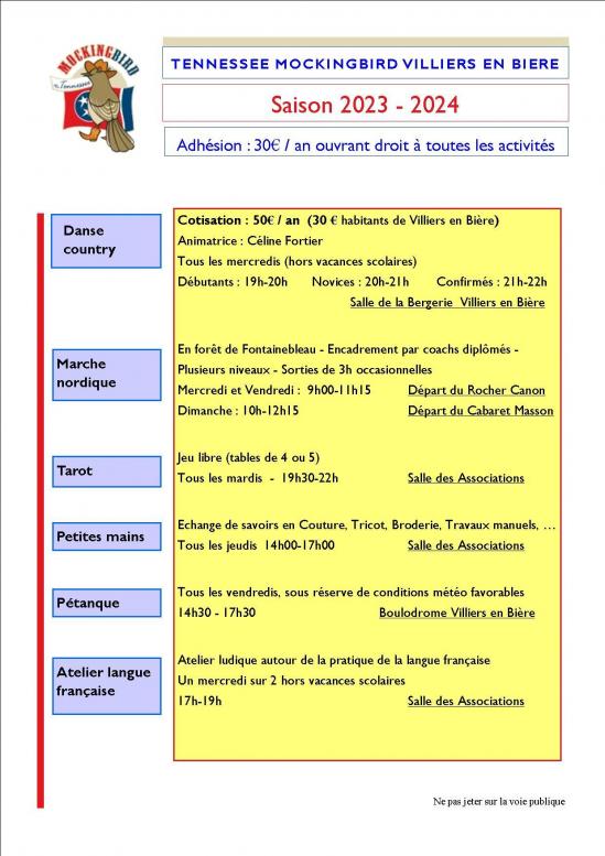 Flyer bulles 2023 2024 verso